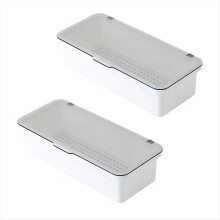 Flatware Tray, Utensil Storage with Lid Plastic Cutlery Tray, D