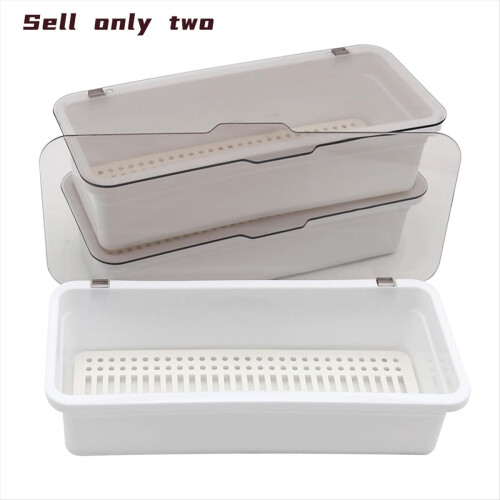 Flatware Tray, Utensil Storage with Lid Plastic Cutlery Tray, D 2