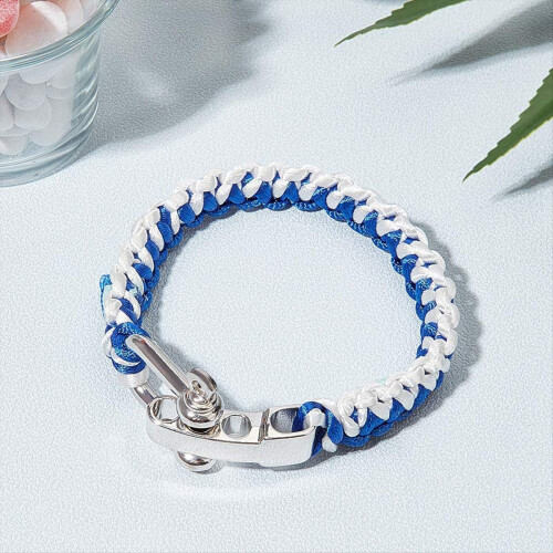 10 peças de pulseira de paracord com fivela e manilha, clipe em D, prata 2