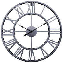 Decor Wall Clock, European Retro Clock with Large Numerals, Indoor Silent Battery Operated Metal Clock for Home, Living Room, Kitchen and Den
