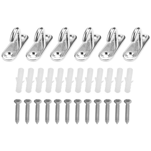 6 Pack Stainless Steel Ceiling Hooks M5 Oval Open Hooks Wall Mount 2
