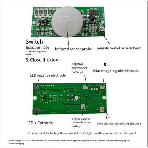 3.2V 3.7V Solar Lamp Board Solar Light Circuit Board 1
