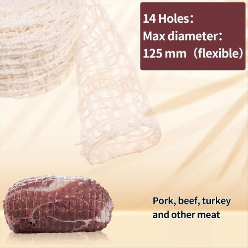 5M Meat Netting Roll,Size 18,Smoked Meat Poultry Ham Netting 1