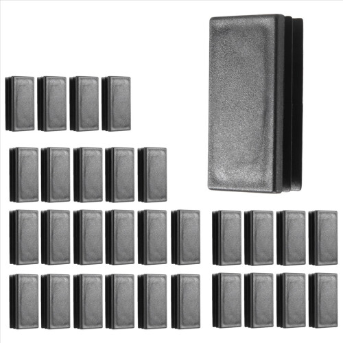 Πλαστικά ορθογώνια καπάκια σωλήνων 25x50mm 30 τεμάχια μαύρα 2