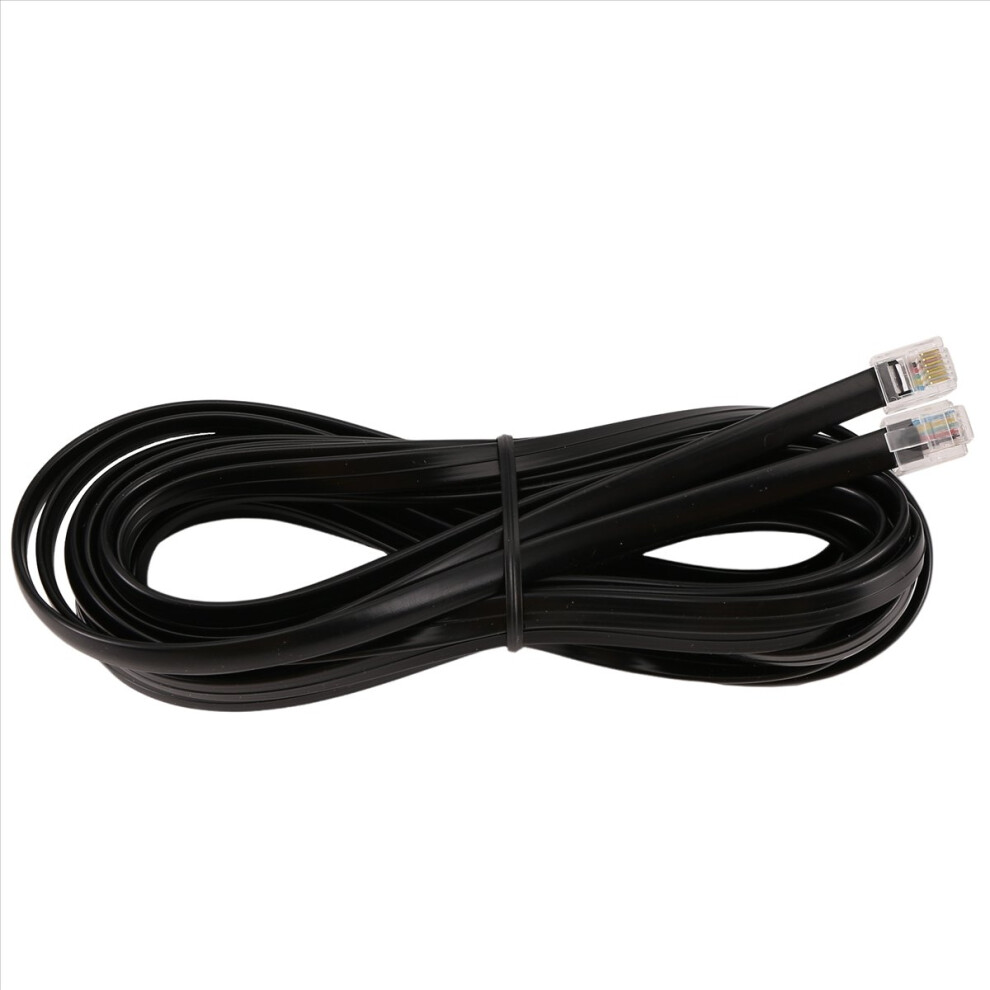6P6c Rj11 Telephone Extension Fax Modem Cable Line 5M Length Black 4852331074023