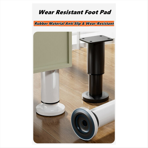 Adjustable Height Furniture Support Legs for Bed Frame, White 8-12cm 2