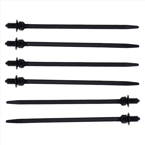 Nylon Push Mount Car Dome Cable Zip Tie, 162mm Length, 20 Pcs, Black