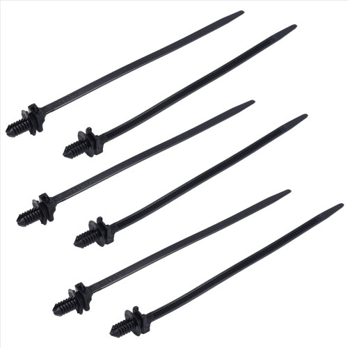 Nylon Push Mount Car Dome Cable Zip Tie, 162mm Length, 20 Pcs, Black 1