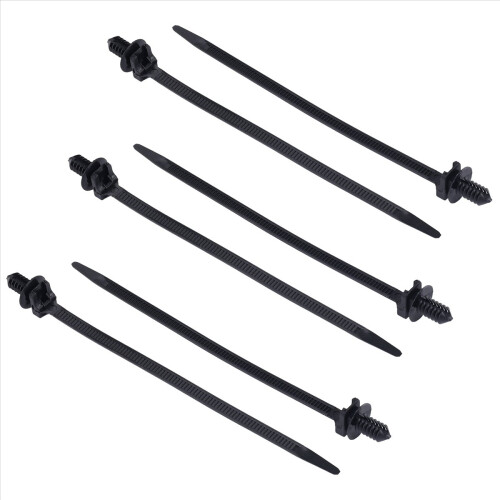 Nylon Push Mount Car Dome Cable Zip Tie, 162mm Length, 20 Pcs, Black 2