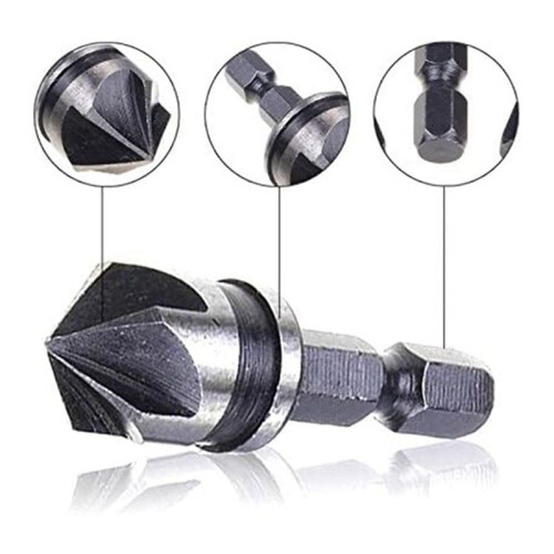 3 PeçAs 1/4 Polegadas Hex 12/16/19Mm Conjunto de Furo Rebaixado para Broca de Troca RáPida de Madeira Metal 2