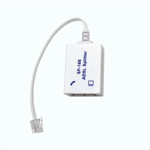 DSL-Filter-Splitter, ADSL-Splitter für Telefonleitung, Stecker auf 2 Buchsen 1