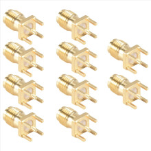 10x SMA-Buchse Löten PCB Mount Gerade Stecker Gold