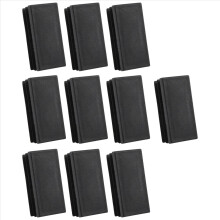 Inserções de tubo retangular de plástico, tampa de fechamento final 25x50 mm, 10 peças, preto