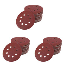 50Pcs 125Mm Round Sandpaper Eight Hole 40/60/80/120/240 Hook