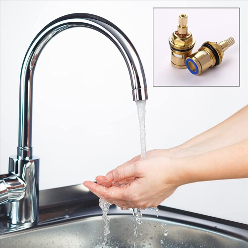 2PCS Brass Ceramic Stem Ceramic Disc Faucet Valve 1