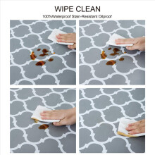Round Tablecloth with Elastic Edge Waterproof Oil Proof Table Cloth