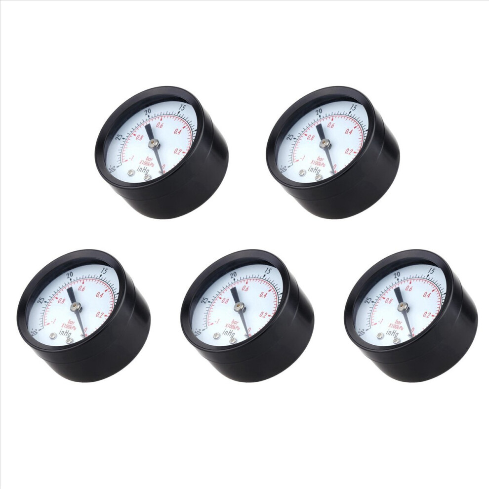 0 - 30Inhg 0 - 1Bar Mini Dial Vakuum Manometer Doppelskala Schwarz 4853188023585