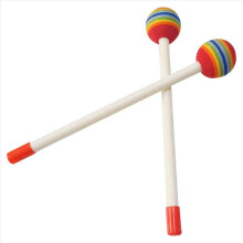 12 τεμάχια σφυράκια Lollipop Drum Sticks στρογγυλά σφυριά ουράνιου τόξου