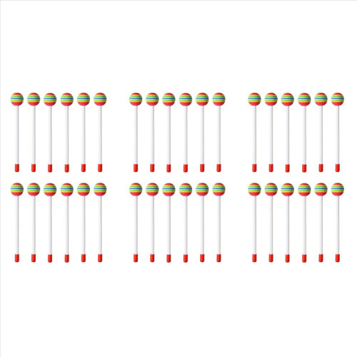 12 τεμάχια σφυράκια Lollipop Drum Sticks στρογγυλά σφυριά ουράνιου τόξου 1