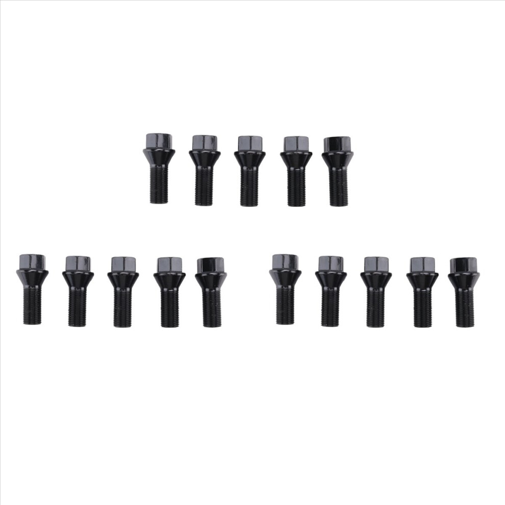5Pcs M14 X 1.25 Wheel Locking Lug For X3 X5 E70 E71 F20 F25 Black 4853158824020