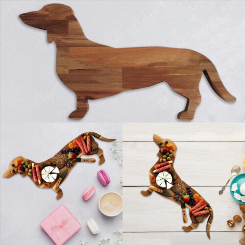 Prato de jantar para cachorro Dachshund de 15,7 polegadas Tábua de queijos Jantar de Natal 2