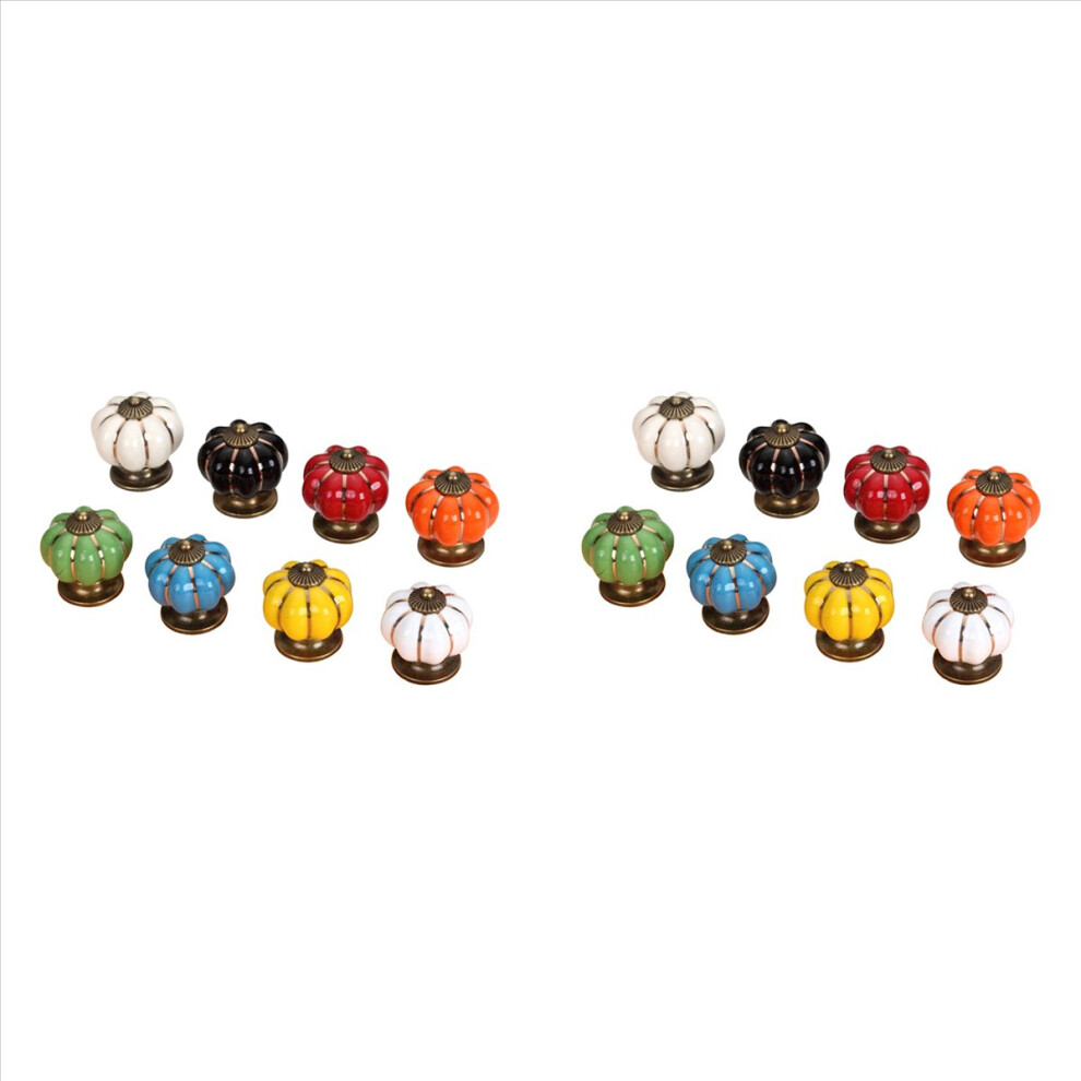 8Pcs Pumpkin Ceramic Handles 38Mm Drawer Knobs Cupboard Door Handles 4853188014347