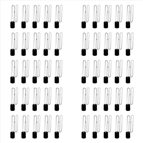 Pacote com 25 Dog Tags para gravação a laser com 24 polegadas, preto