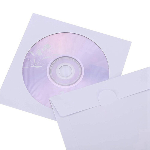Portadocumenti in carta per DVD e CD con finestra trasparente, confezione da 100 2