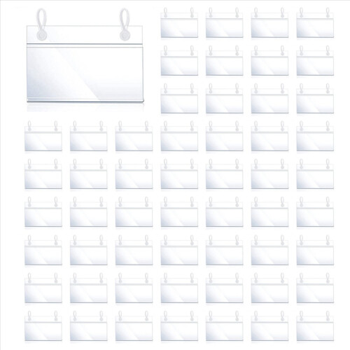 Plastic Label Holders Price Tag Ticket Hanger Clips (60)