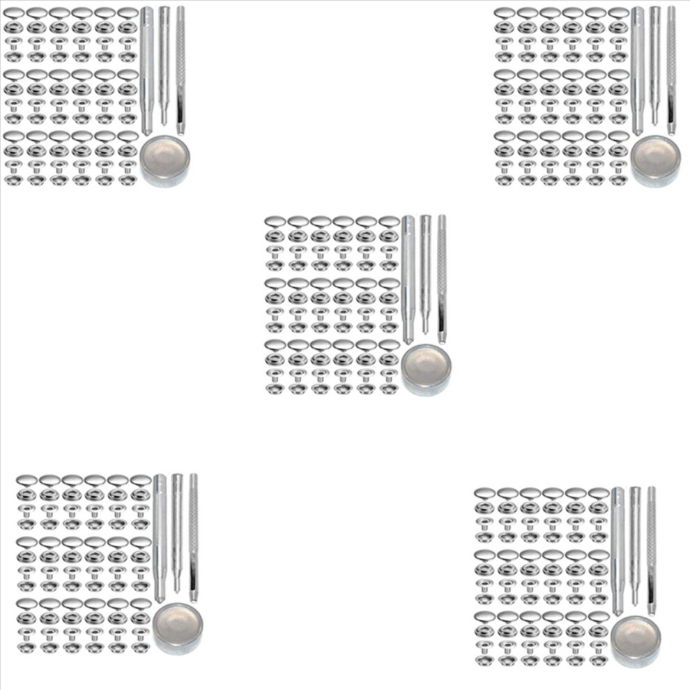 72Pcs 15Mm Stainless Steel Fastener Snap For Boat Canvas Silver 4853158880156