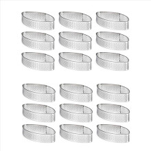 9 Pack Stainless Steel Tart Ring, Heat- Cake Mousse Molds