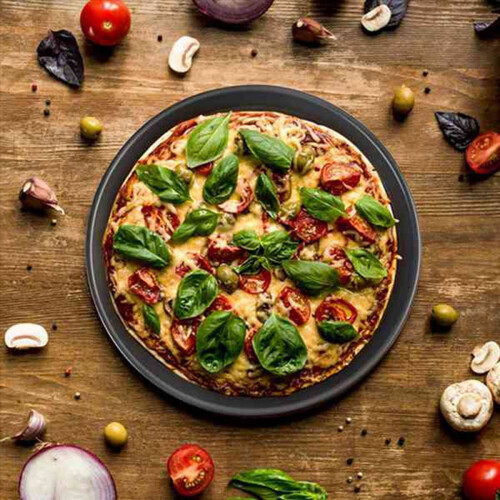 Carbon Steel Round Pizza Tray Mold Baking Tool 1