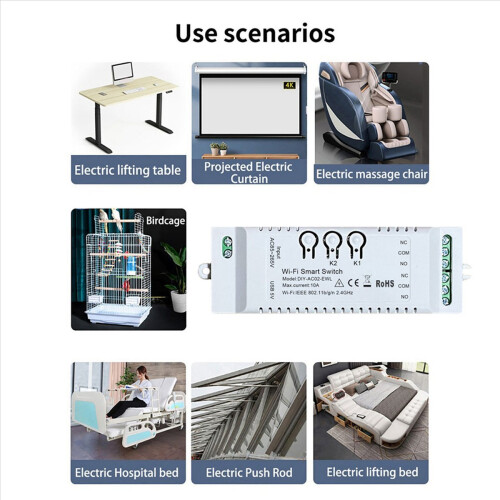 2CH WiFi Smart Switch DIY Timer APP 85-265V USB 5V 2.4G WiFi 2