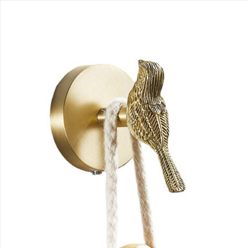 Brass Gold Animal Hook Solid Brass Coat Hook Door Back Hook(Bird) 1