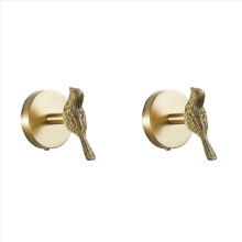 Brass Gold Animal Hook Solid Brass Coat Hook Door Back Hook(Bird)