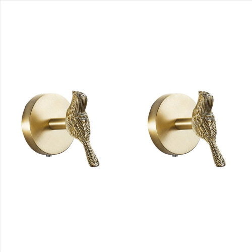 Brass Gold Animal Hook Solid Brass Coat Hook Door Back Hook(Bird)