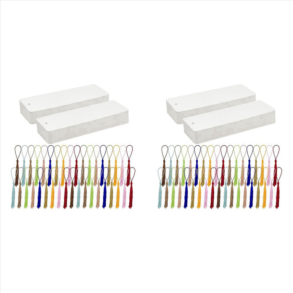 Set of 100 Blank Bookmarks with Color Tassels Crafting Material Pack-image-OPC-PHP98T8-NEW