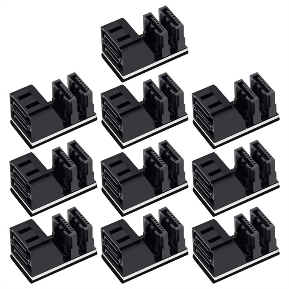 Double Sata 7Pin Female To Double 7Pin Male 90 Degree Angled Adapter 4853188048755