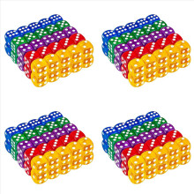 Pacote com 50 dados translúcidos e sólidos de 14 mm com 6 lados para atividades