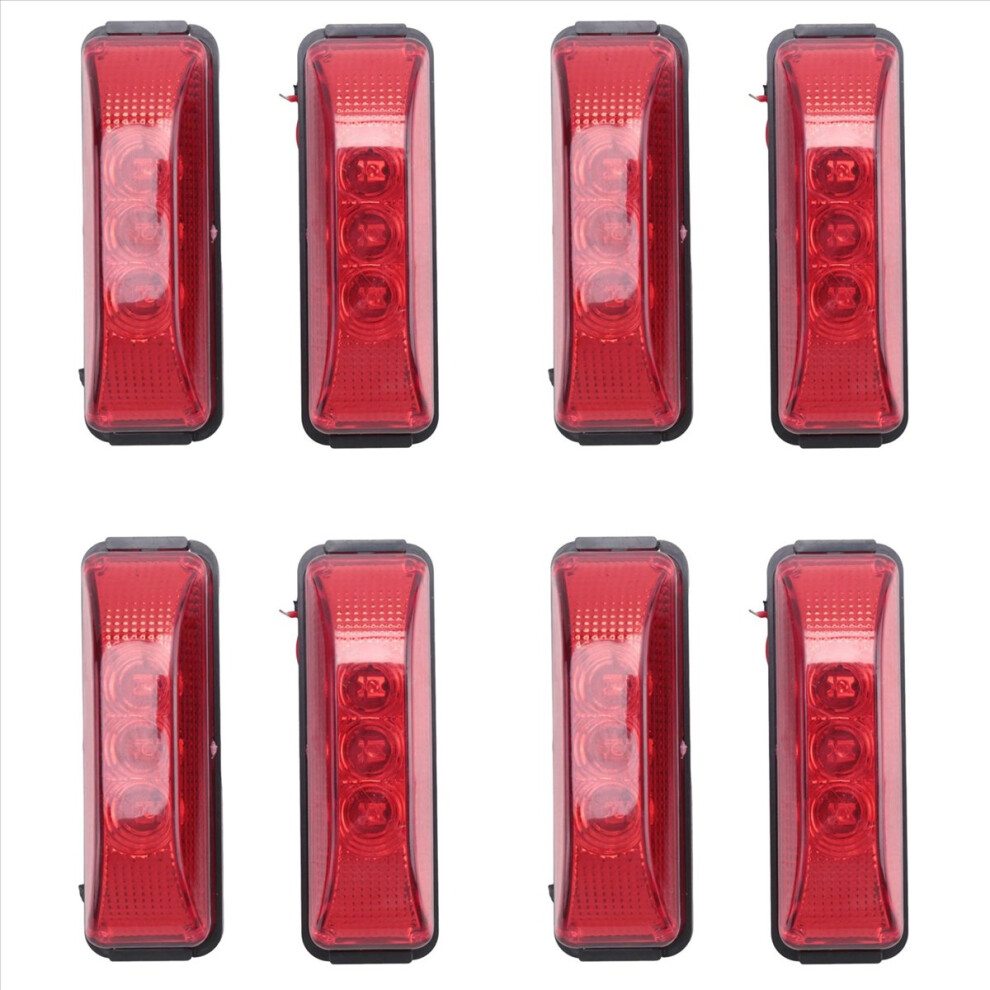 2Pcs 24V 3.9Inch 3 Led Truck Trailer Led Side Marker Lights Red/Light 4853158879907