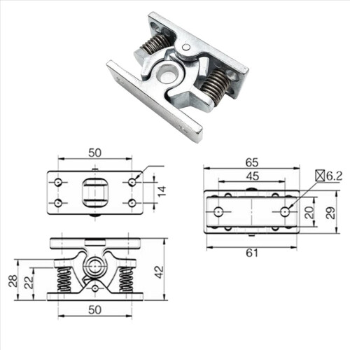 1Pcs Spring Loaded Door Easy Lock Stop Catch Release Clamp (Mp-4) 1