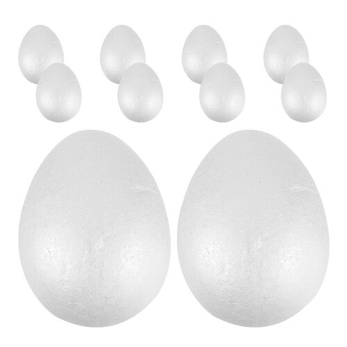 30Pcs White Foam DIY Easter Eggs Bulk Unpainted Craft Supplies