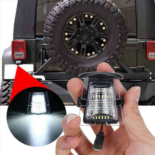 2Pcs Car License Plate LED Light for JK JL 2007-2021 2