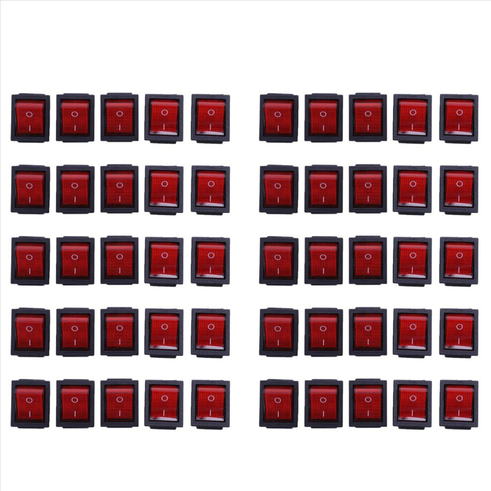 5 X Red Illuminated Light On/Off Dpst Boat Rocker Switch 16A/250V 4853158867317