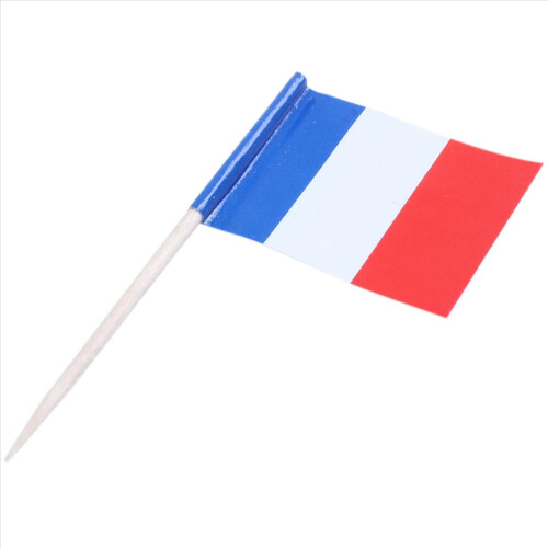 Παρτίδα 50 τμχ Mini Cure-dents Avec Drapeau - Γαλλία (Μπλε, Μπλαν, Ρουζ) 2