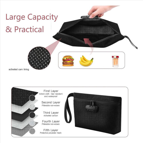 Bolsa de banco à prova d'água com zíper e trava para dinheiro, celular B 1