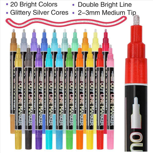 Σετ διπλής γραμμής στυλό με γκλίτερ Super Squiggles Sparkle Dazzlers 2