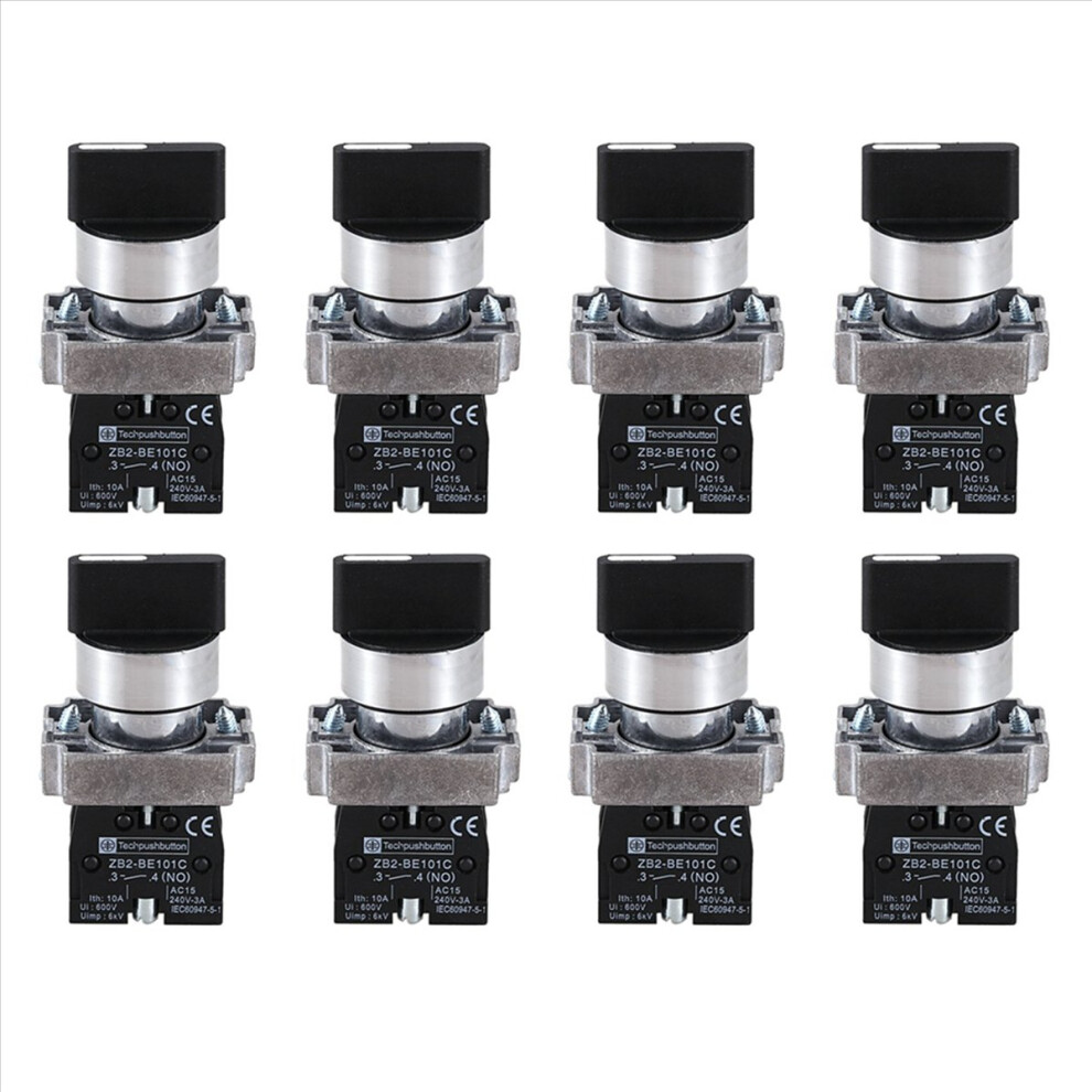 22Mm Latching 2 No 3-Position Rotary Select Switch Zb2-Be101c Black 4853158882334
