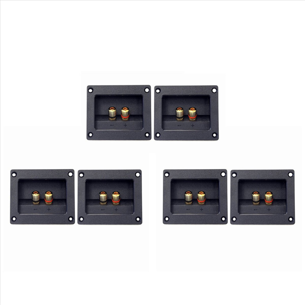 2Pcs Diy Home Car Stereo 2-Way Speaker Box Binding Post 93X80mm Black 4853158817107