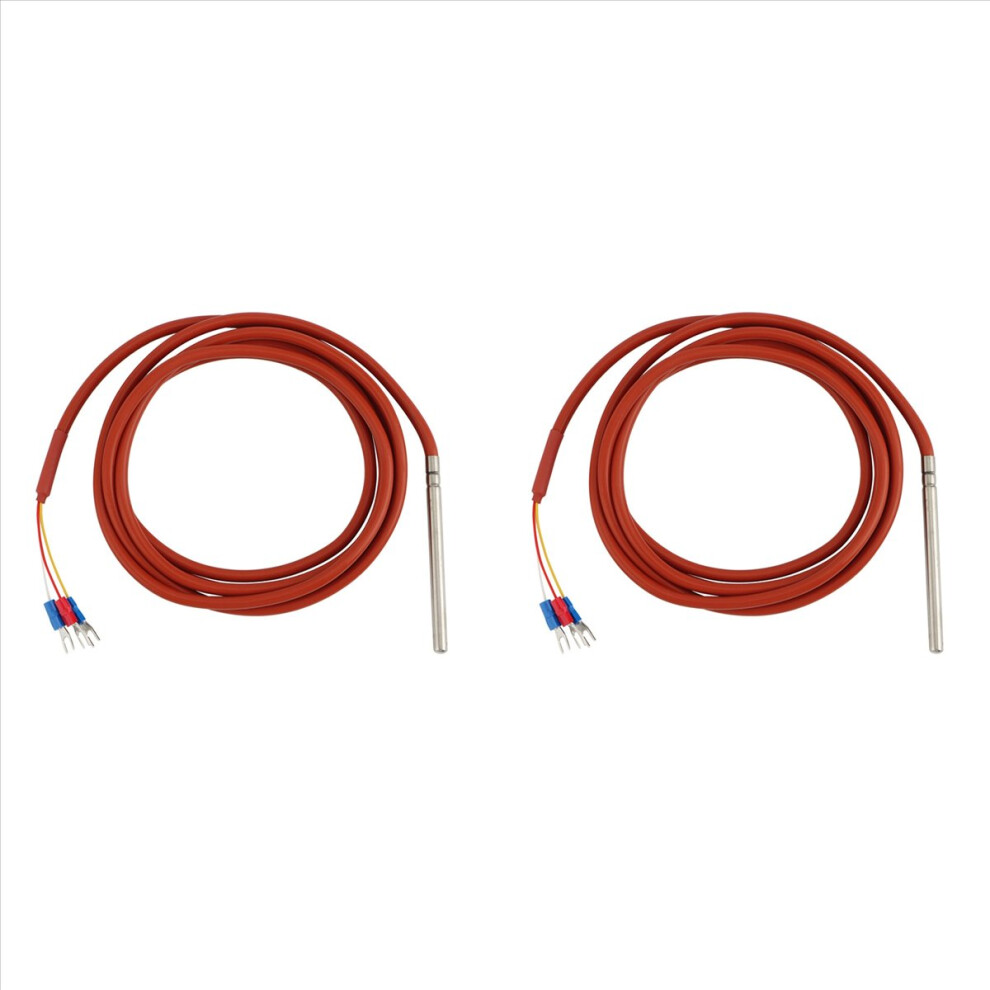 Markenlos Pt100 Rtd Temperature Sensor 6Mmx80mm Class B 2M Silicone Gel Coated